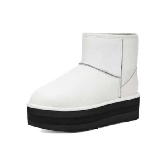 UGG Classic 1130611-UMWH Boot Women's US 8 White Suede Platform Bootie RHS2242 - Picture 1 of 10